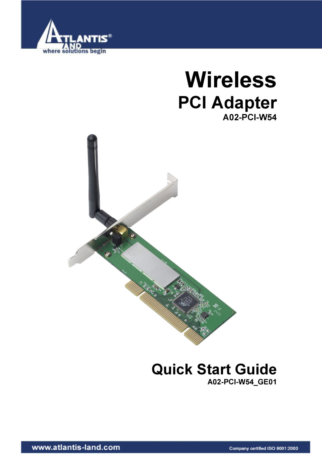 Atlantis Land A02-PCI-W54 quick start Wireless 