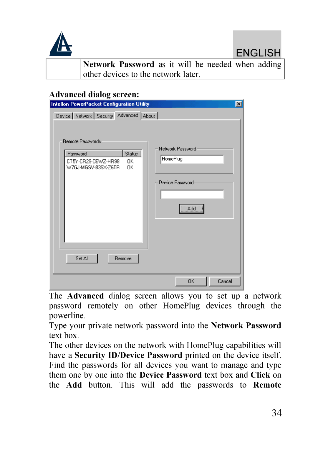 Atlantis Land A02-PL100 manual Advanced dialog screen 