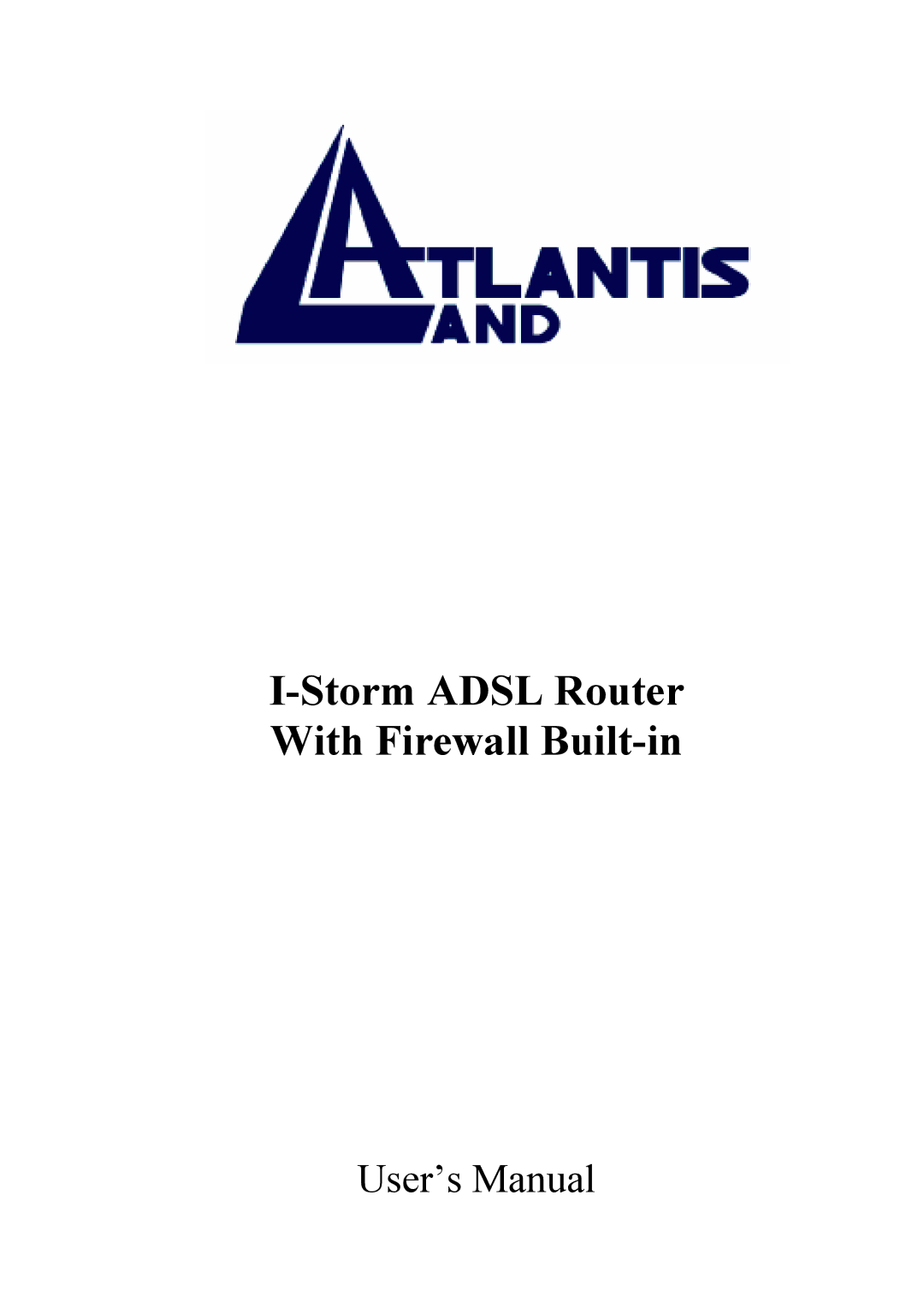 Atlantis Land A02-RA ME01 manual Storm Adsl Router With Firewall Built-in 