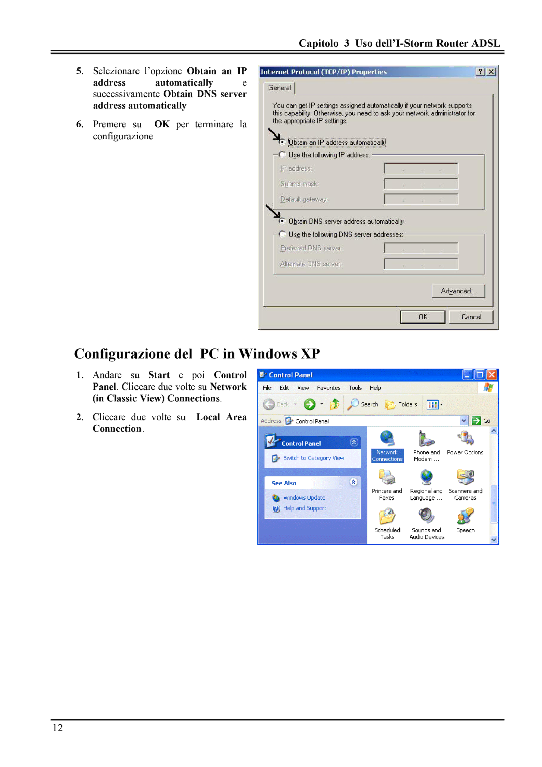 Atlantis Land A02-RA MI01 manual Configurazione del PC in Windows XP 