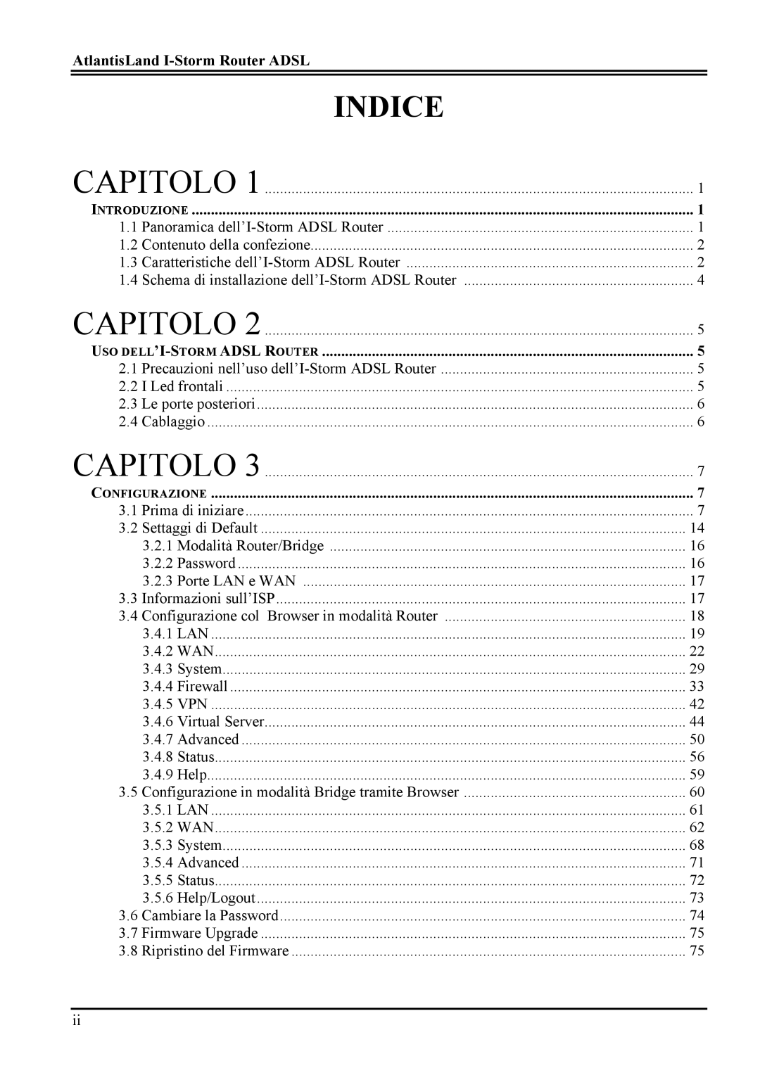 Atlantis Land A02-RA MI01 manual Indice 