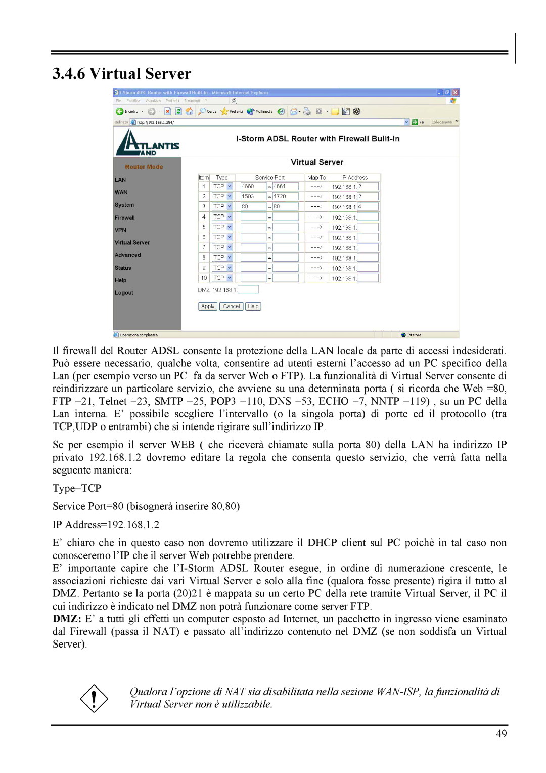 Atlantis Land A02-RA MI01 manual Virtual Server 