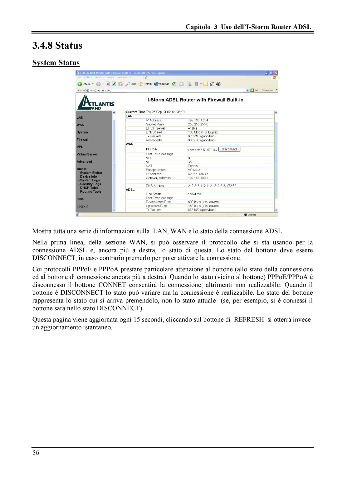 Atlantis Land A02-RA MI01 manual System Status 