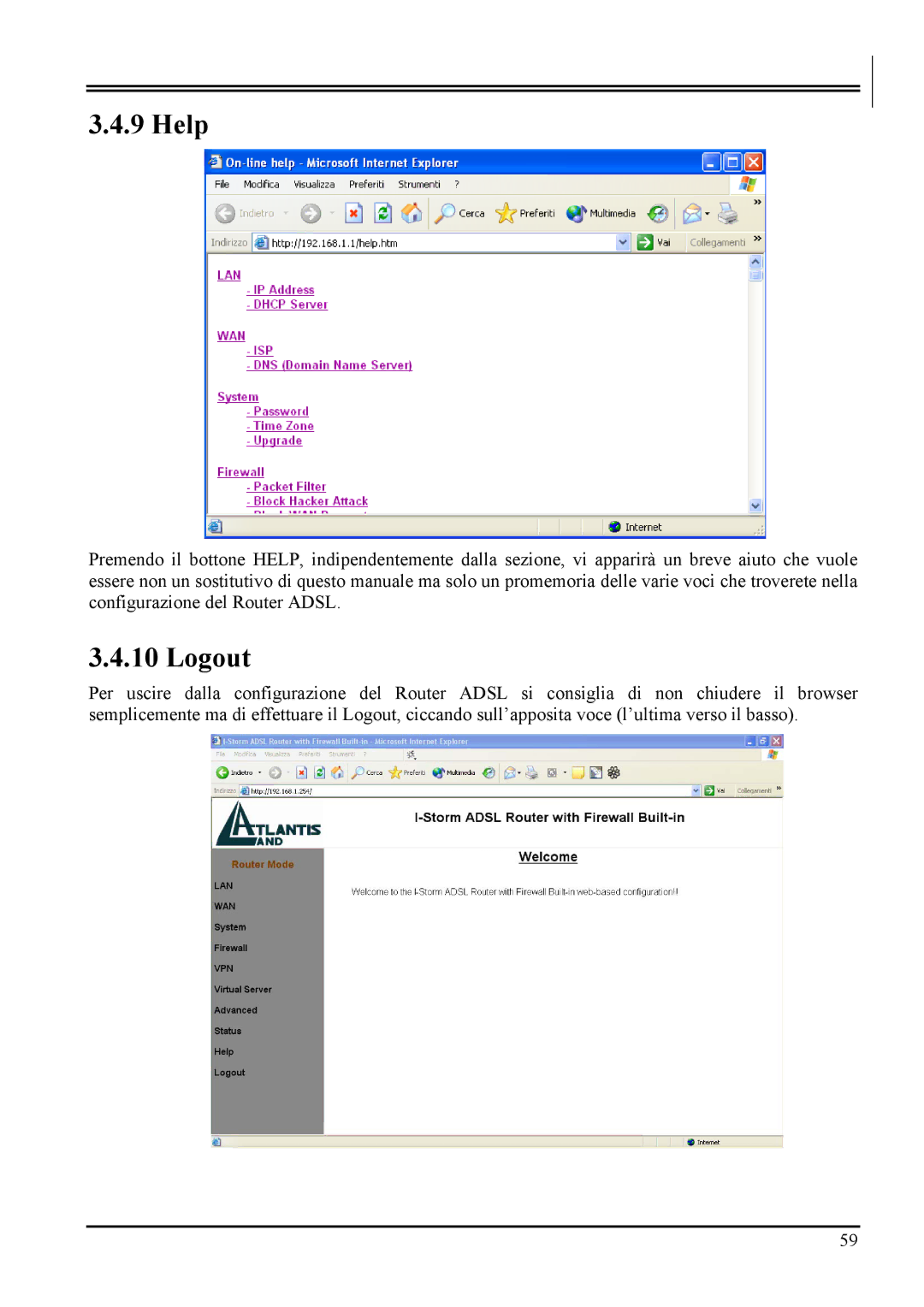 Atlantis Land A02-RA MI01 manual Help, Logout 