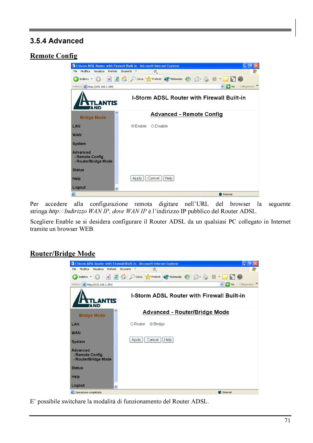 Atlantis Land A02-RA MI01 manual Advanced 