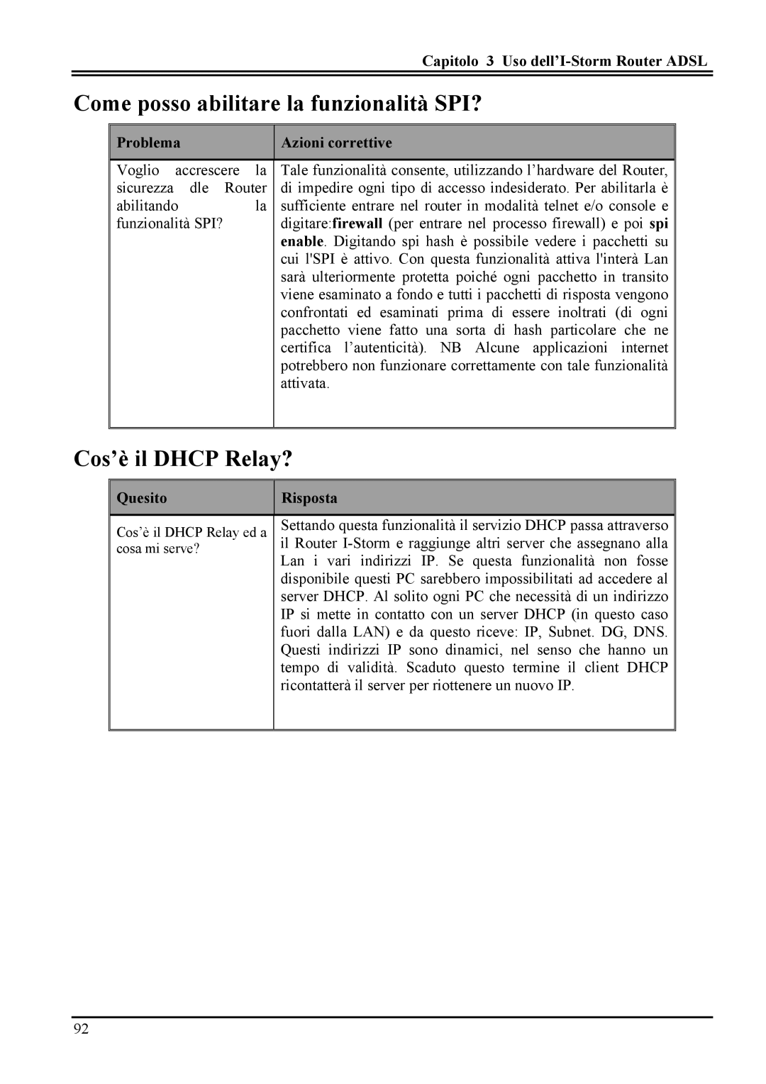 Atlantis Land A02-RA MI01 manual Come posso abilitare la funzionalità SPI?, Cos’è il Dhcp Relay? 