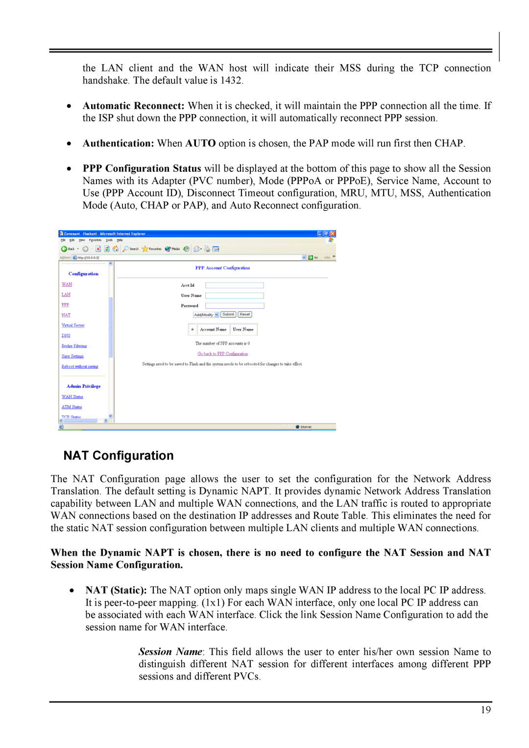 Atlantis Land A02-RA2 ME01 manual NAT Configuration 