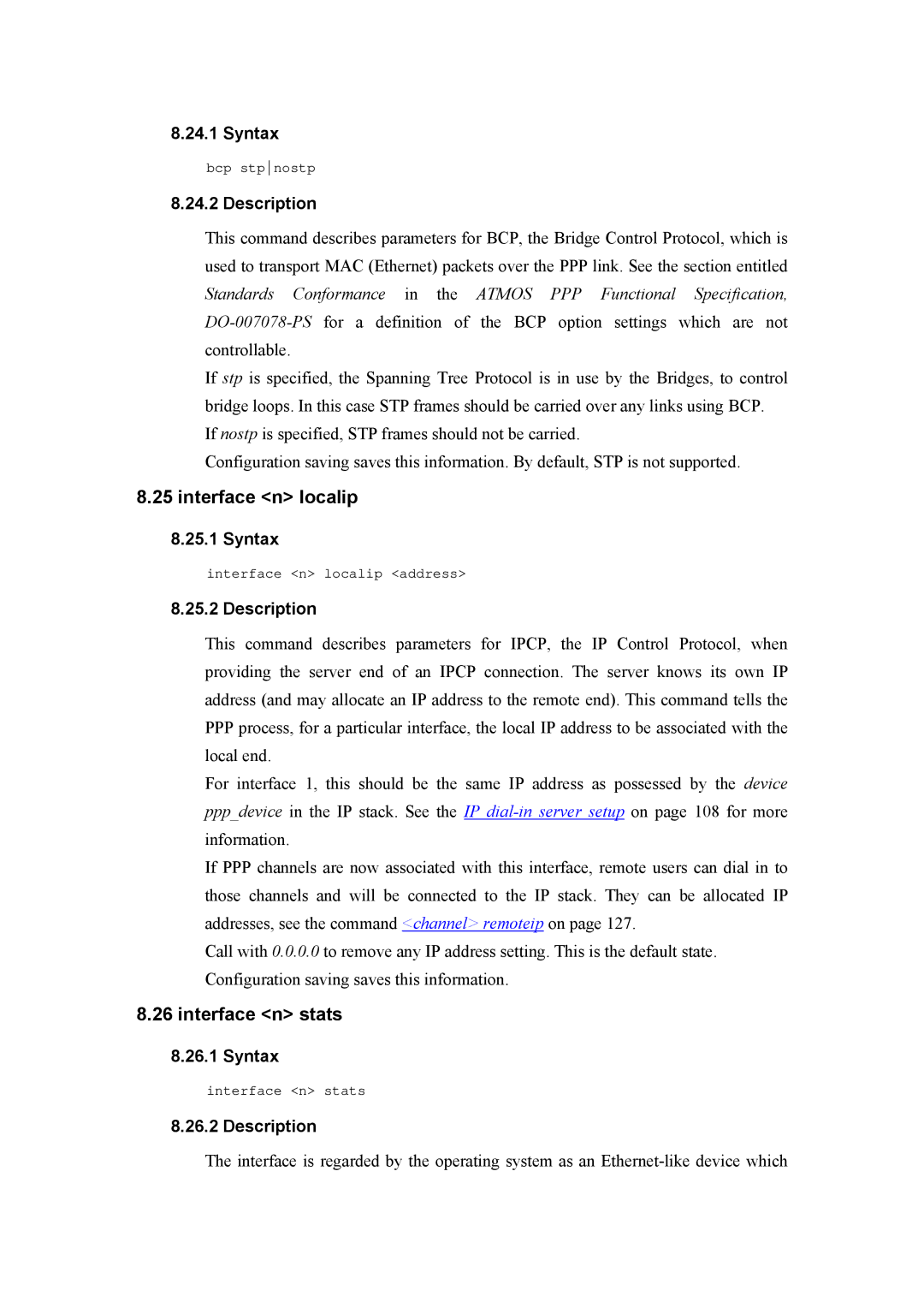 Atlantis Land A02-RA(Atmos)_ME01 manual Interface n localip, Interface n stats 