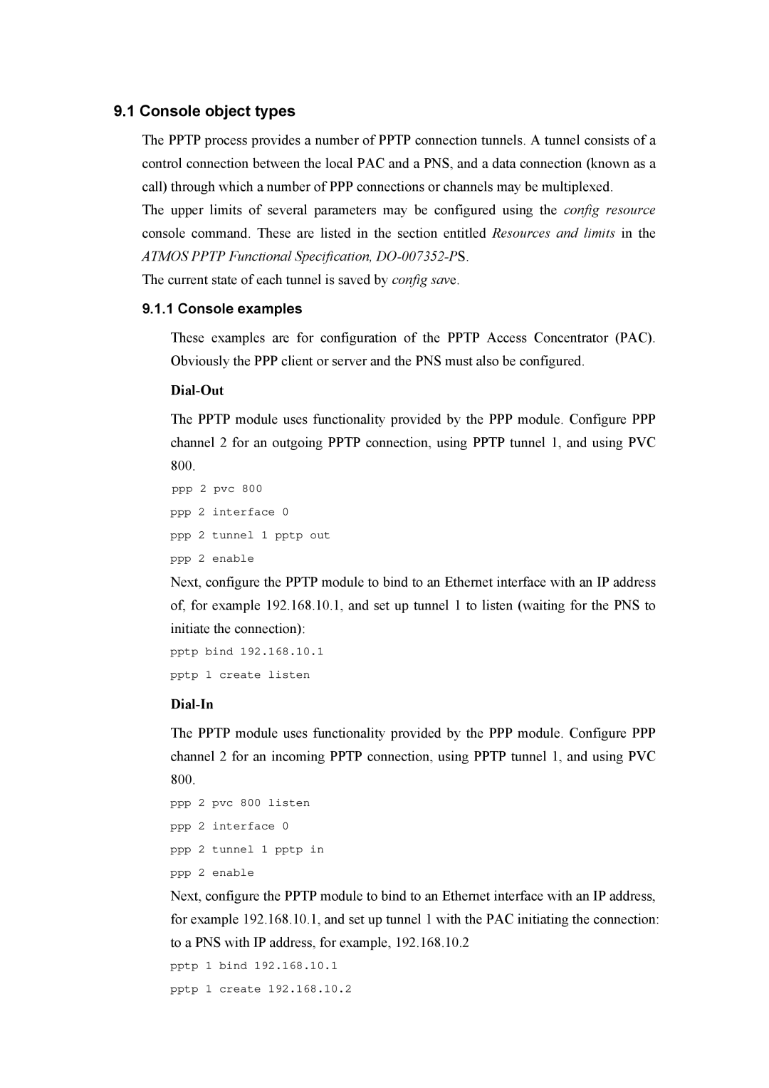 Atlantis Land A02-RA(Atmos)_ME01 manual Console examples, Dial-Out 