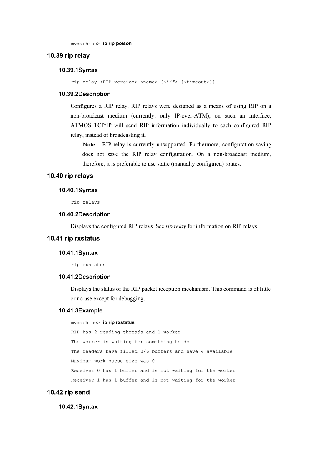 Atlantis Land A02-RA(Atmos)_ME01 manual Rip relays, Rip rxstatus, Rip send 