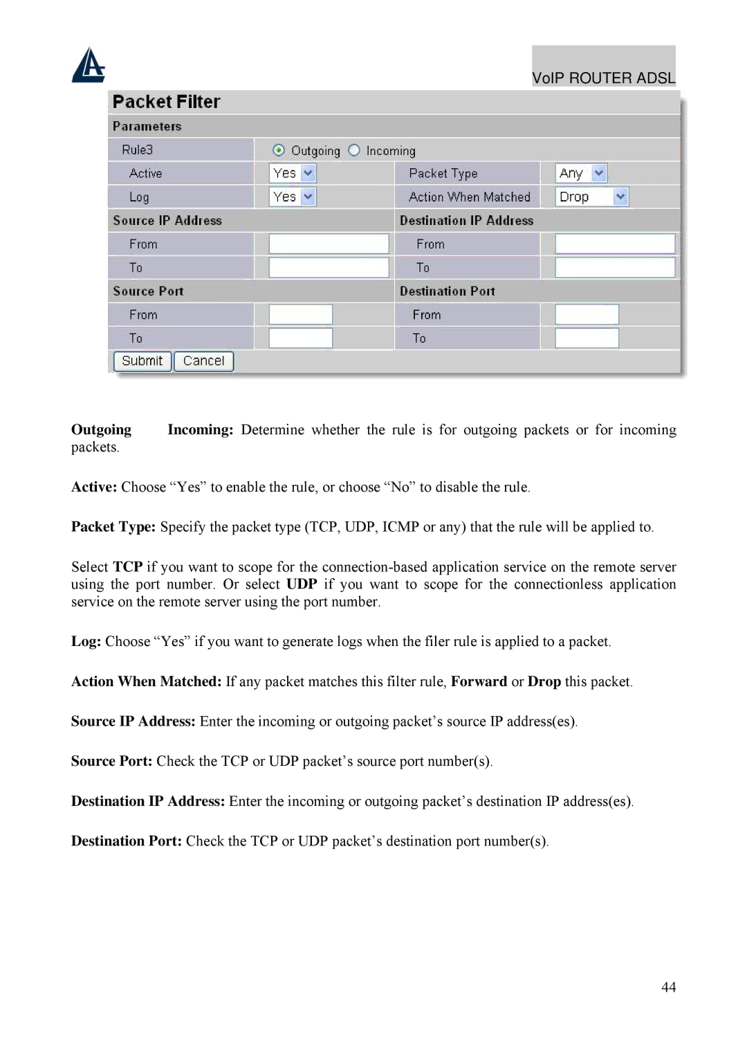 Atlantis Land A02-RAV211 manual VoIP Router Adsl 