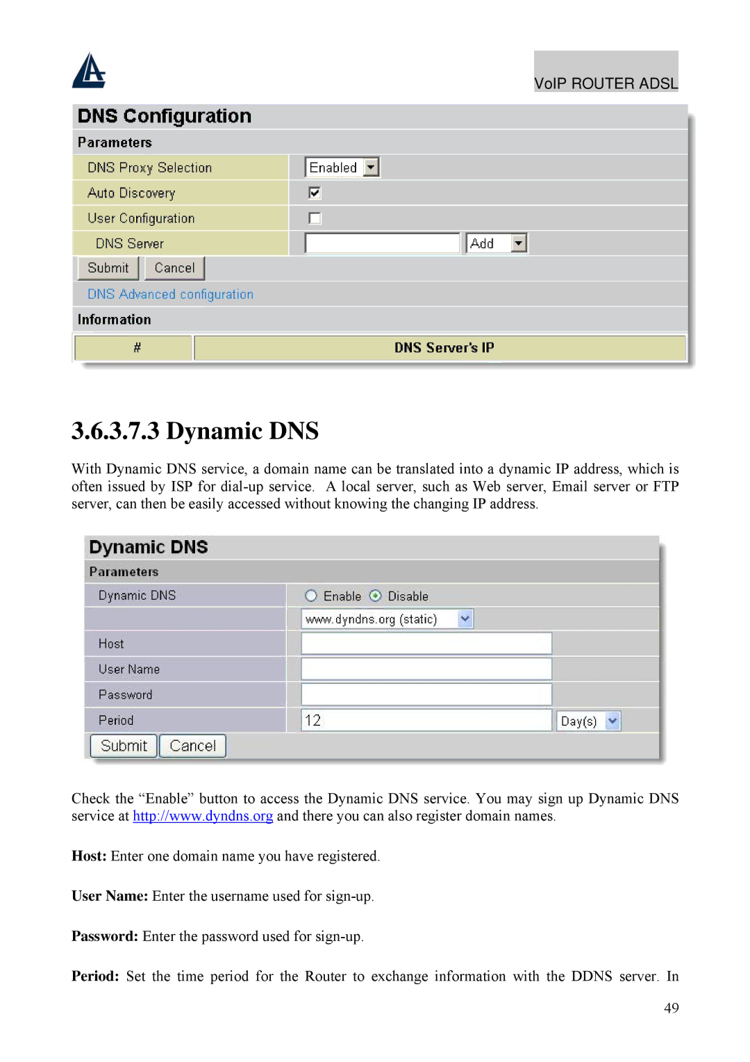 Atlantis Land A02-RAV211 manual Dynamic DNS 