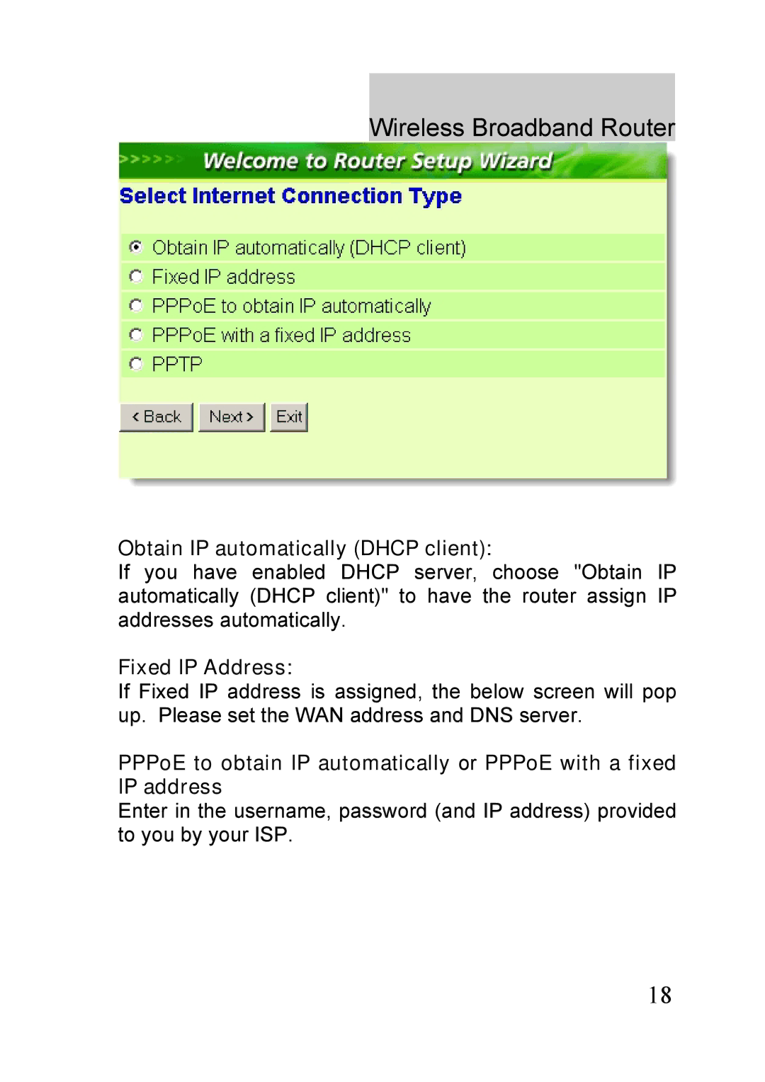 Atlantis Land A02-RB-W54_GE01 quick start Obtain IP automatically Dhcp client, Fixed IP Address 