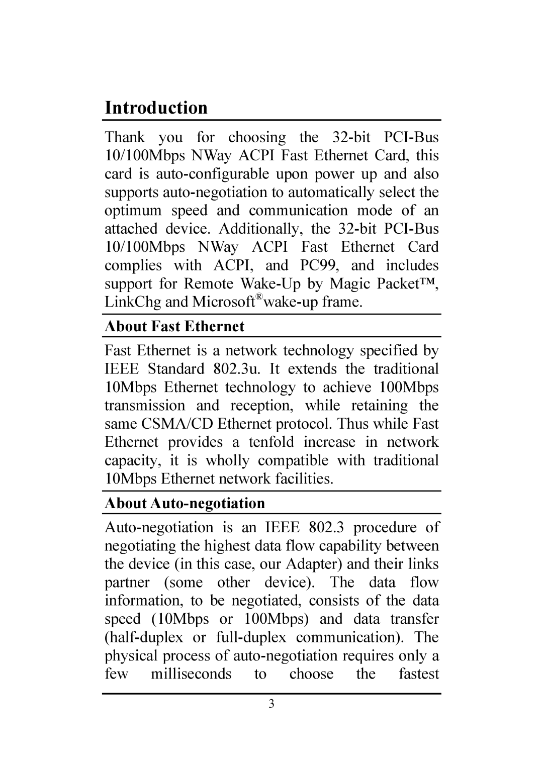 Atlantis Land A02-S32-S/M2 manual Introduction, About Fast Ethernet, About Auto-negotiation 