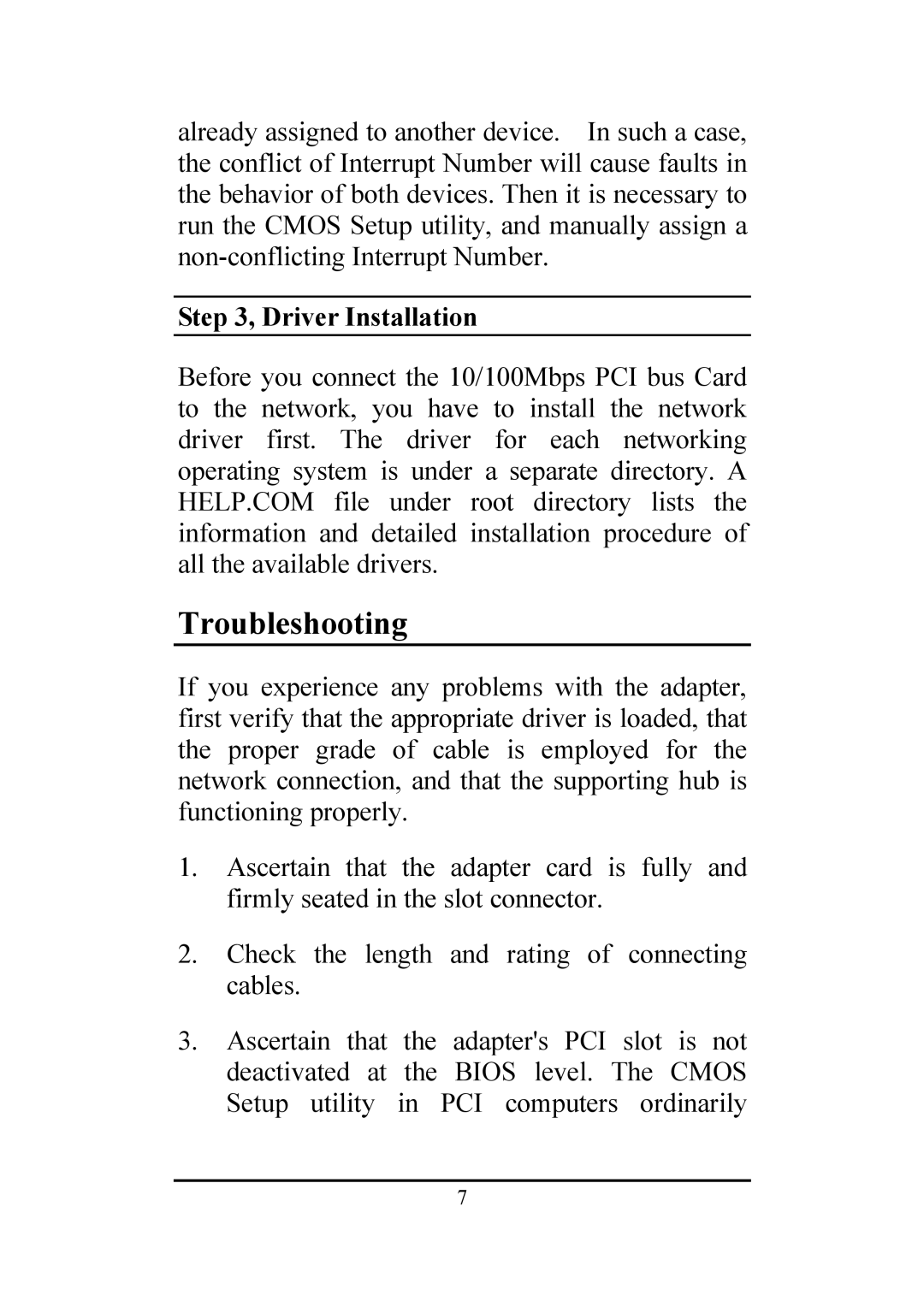 Atlantis Land A02-S32-S/M2 manual Troubleshooting, Driver Installation 