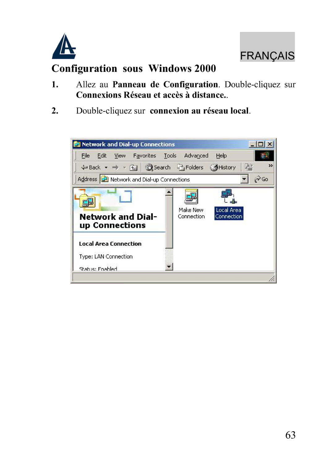 Atlantis Land A02-WRA2-11B manual Configuration sous Windows 