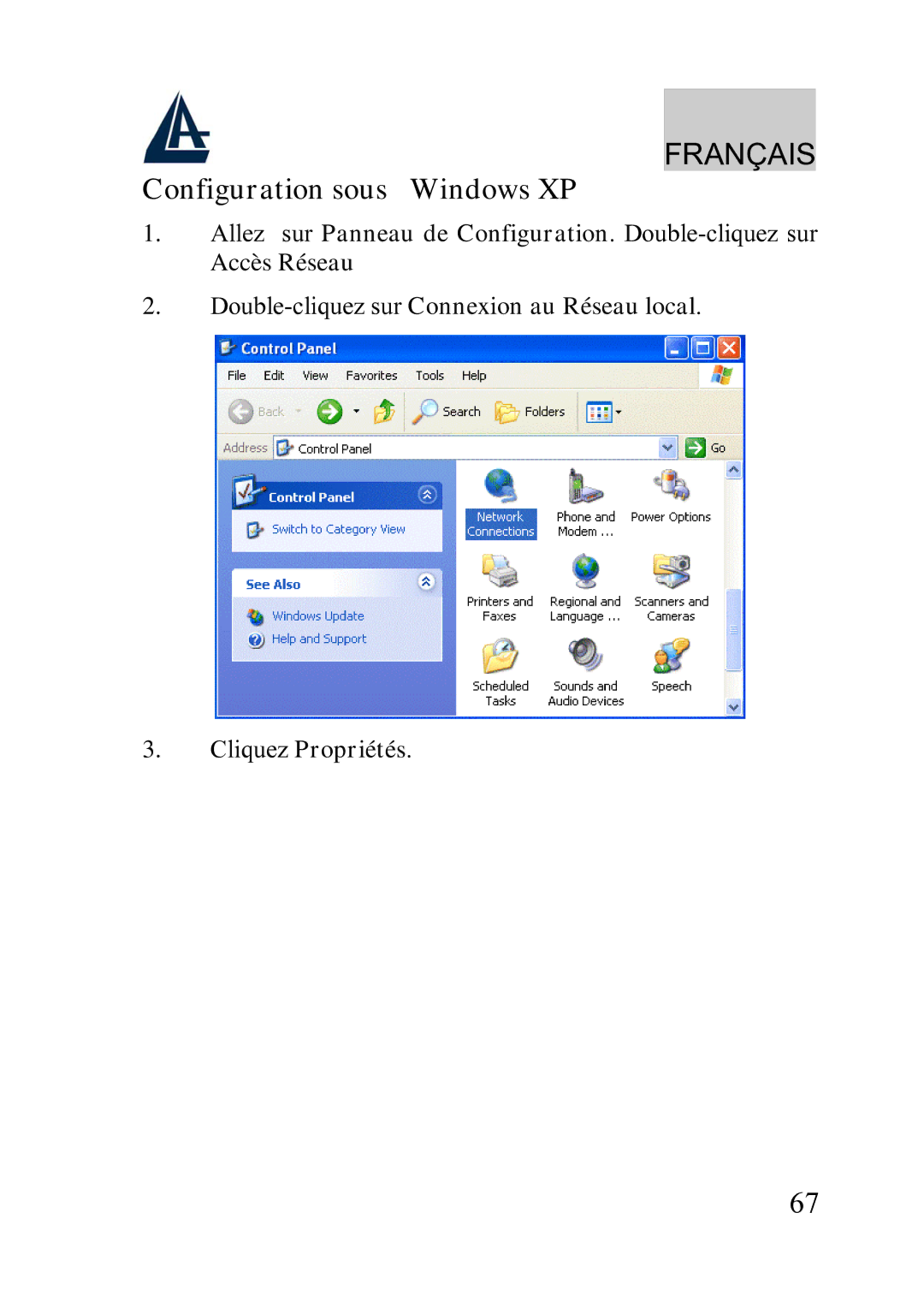 Atlantis Land A02-WRA2-11B manual Configuration sous Windows XP 