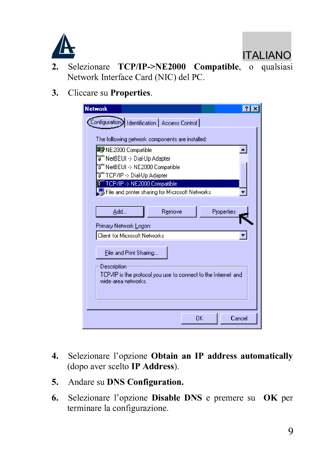 Atlantis Land A02-WRA2-11B manual Italiano 