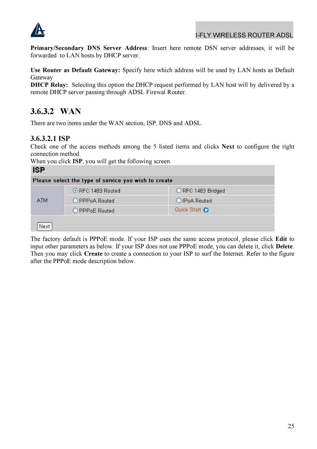 Atlantis Land A02-WRA4-54G manual 3.2 WAN, 3.2.1 ISP 