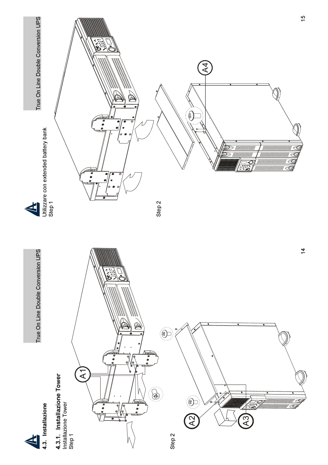 Atlantis Land A03-OP3000-RC, A03-OP1000-RC manual Installazione Tower 