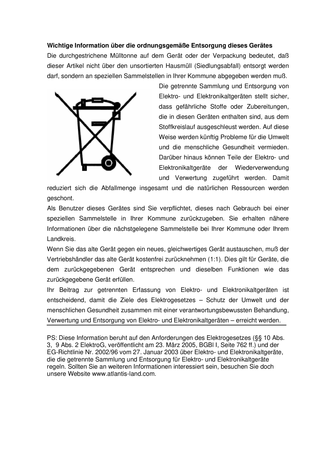 Atlantis Land A05-17BM-L04, A05-17AM-L03 user manual 