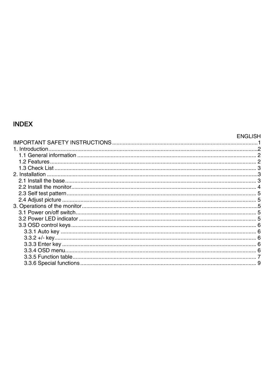 Atlantis Land A05-19AM-C05, A05-15AX-C03, A05-17AM-C04 manual Index 