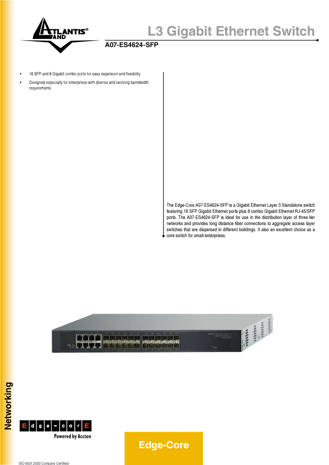 Atlantis Land A07-ES4624-SFP manual L3 Gigabit Ethernet Switch 