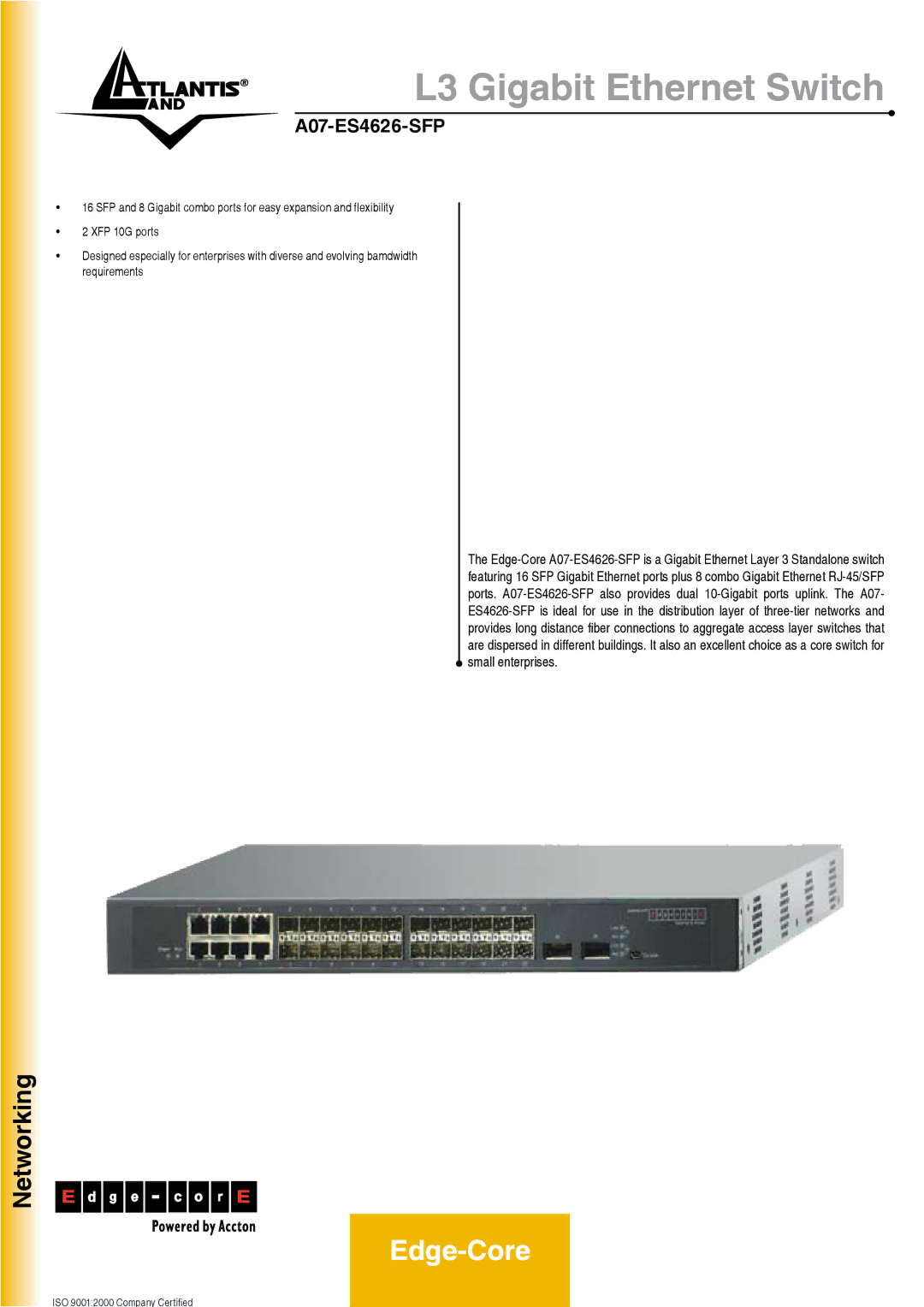 Atlantis Land A07-ES4626-SFP manual L3 Gigabit Ethernet Switch 