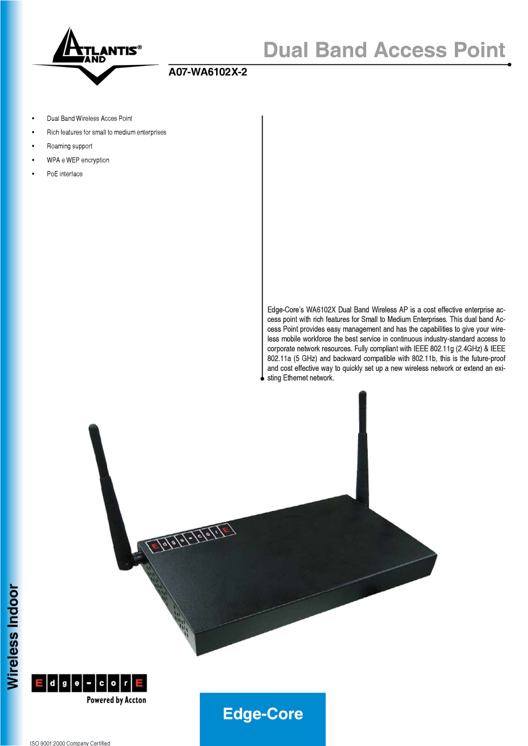 Atlantis Land A07-WA6102X-2 manual Dual Band Access Point 