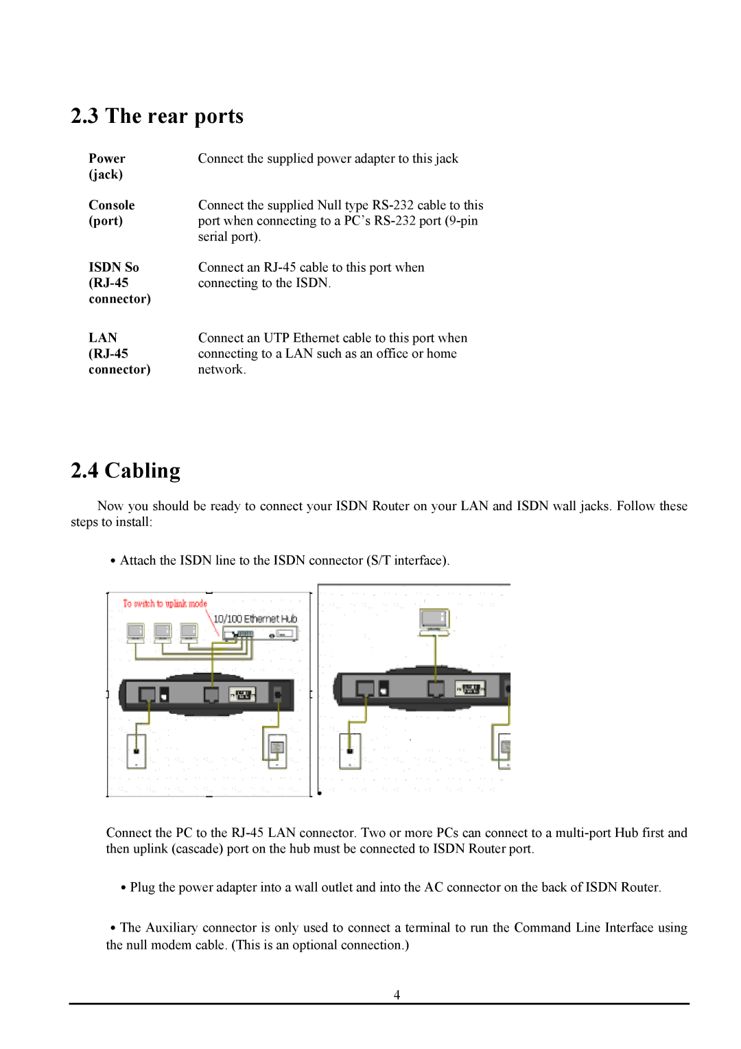 Atlantis Land ATLMMR MNE01 user manual Rear ports, Cabling 