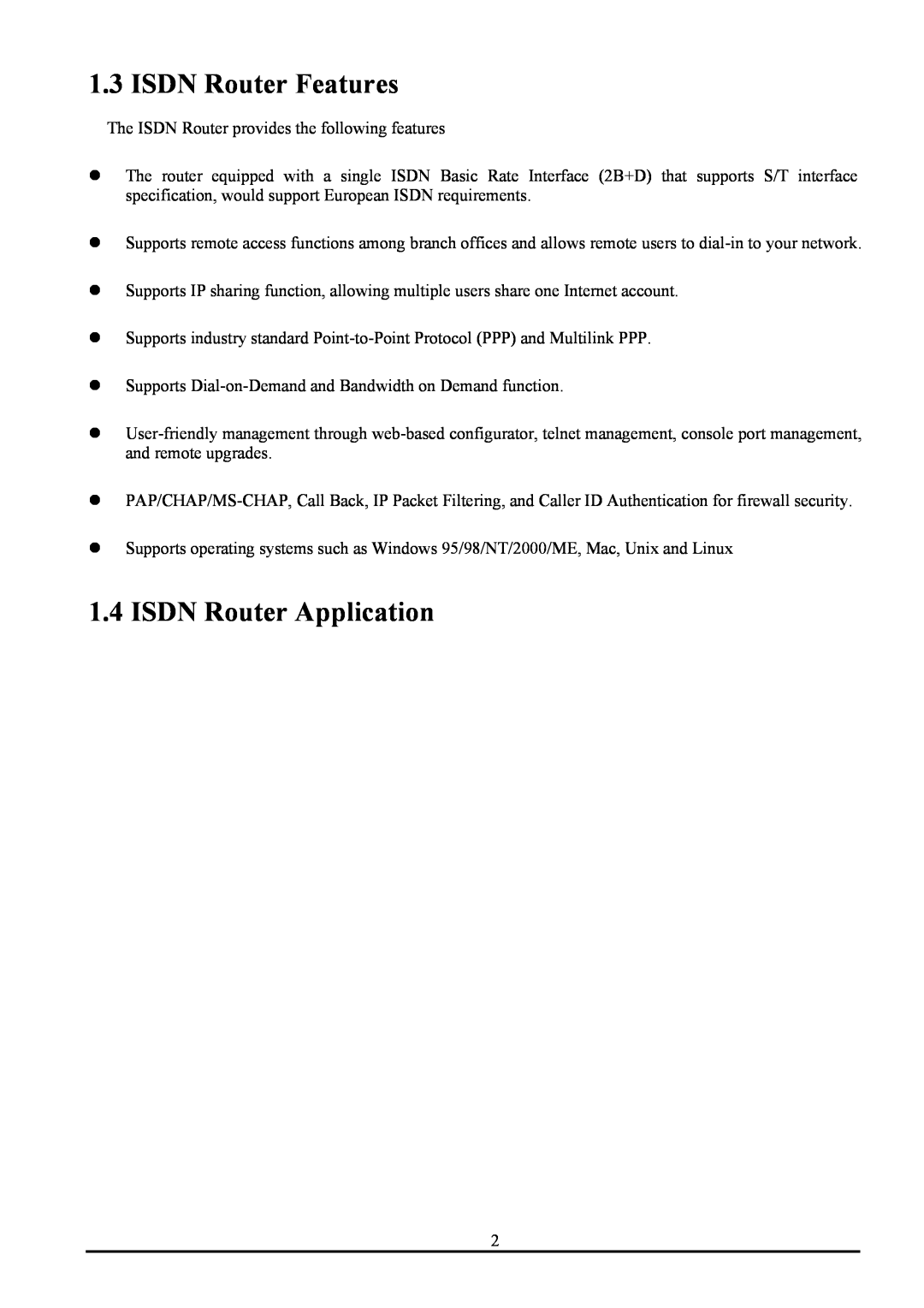 Atlantis Land ATLMMR MNE01 user manual ISDN Router Features, ISDN Router Application 