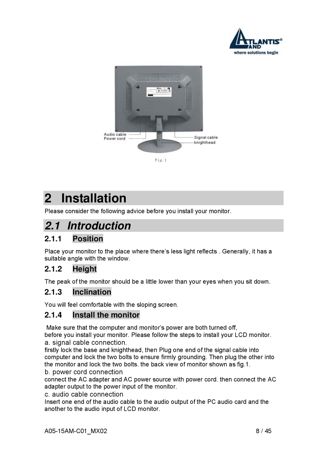 Atlantis Land I-See S 150 user manual Installation, Introduction 