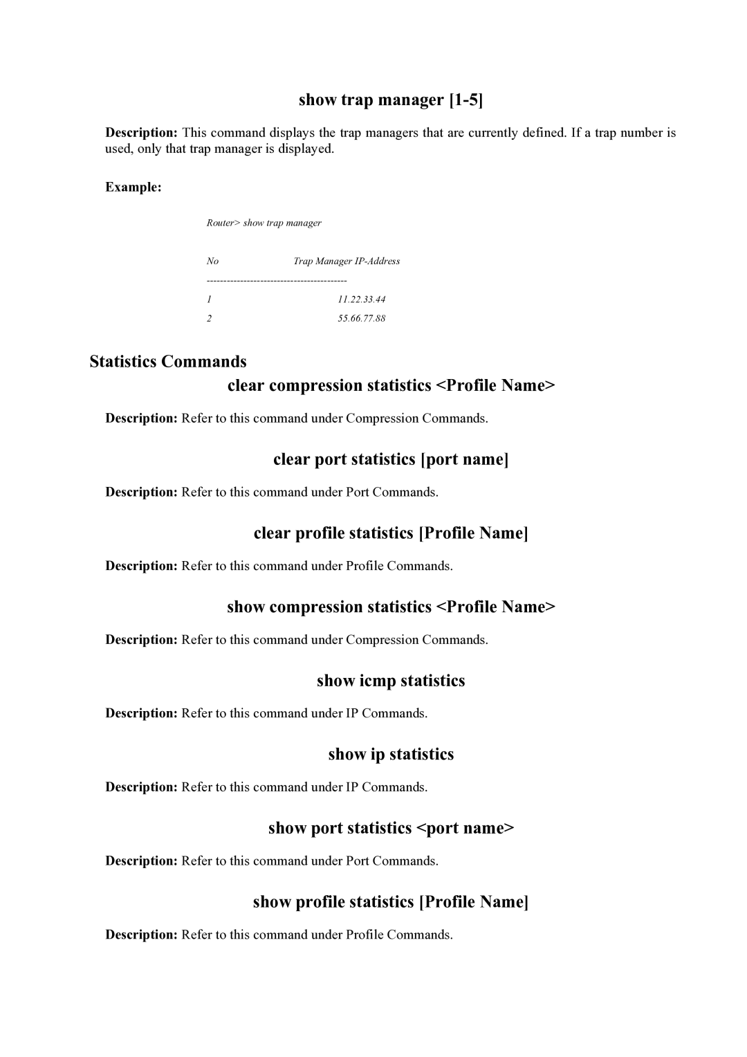 Atlantis Land Mistral Lan Router ISDN manual Show trap manager, Show icmp statistics 