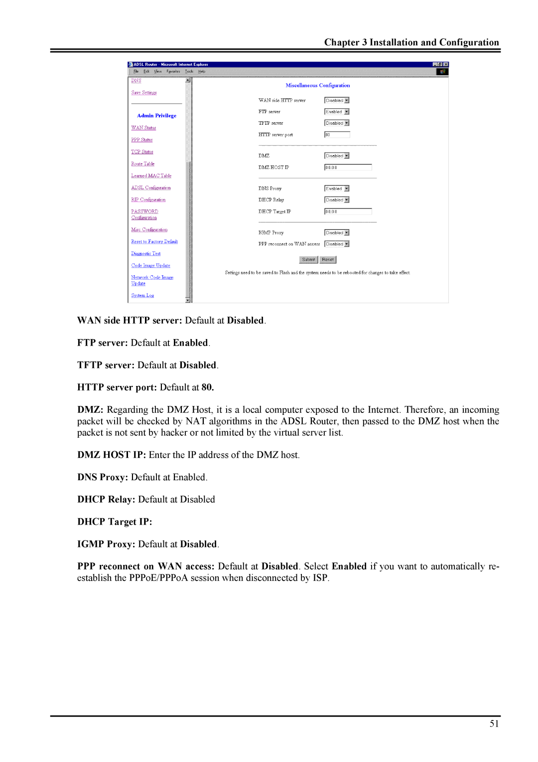 Atlantis Land Network Router manual Dhcp Target IP Igmp Proxy Default at Disabled 