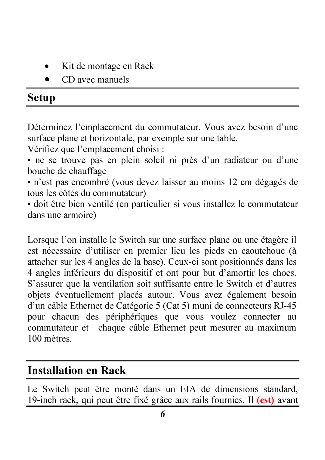 Atlantis Land Switch manual Setup, Installation en Rack 