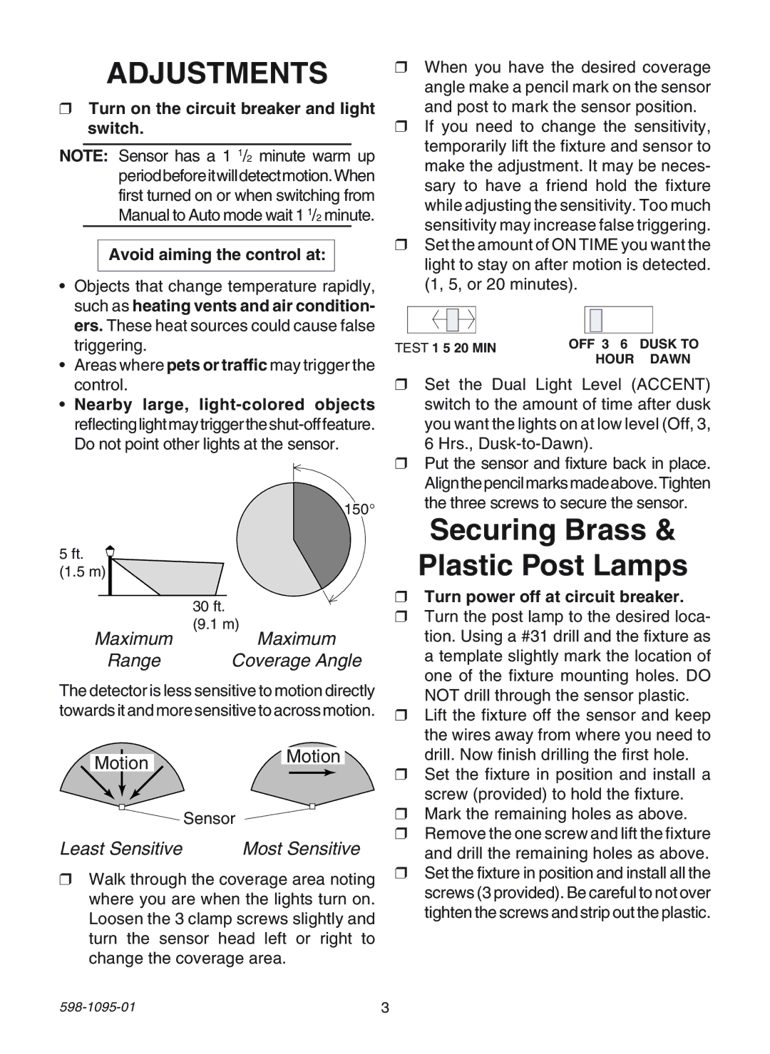 Atlas PLMS manual Adjustments, Range Coverage Angle 