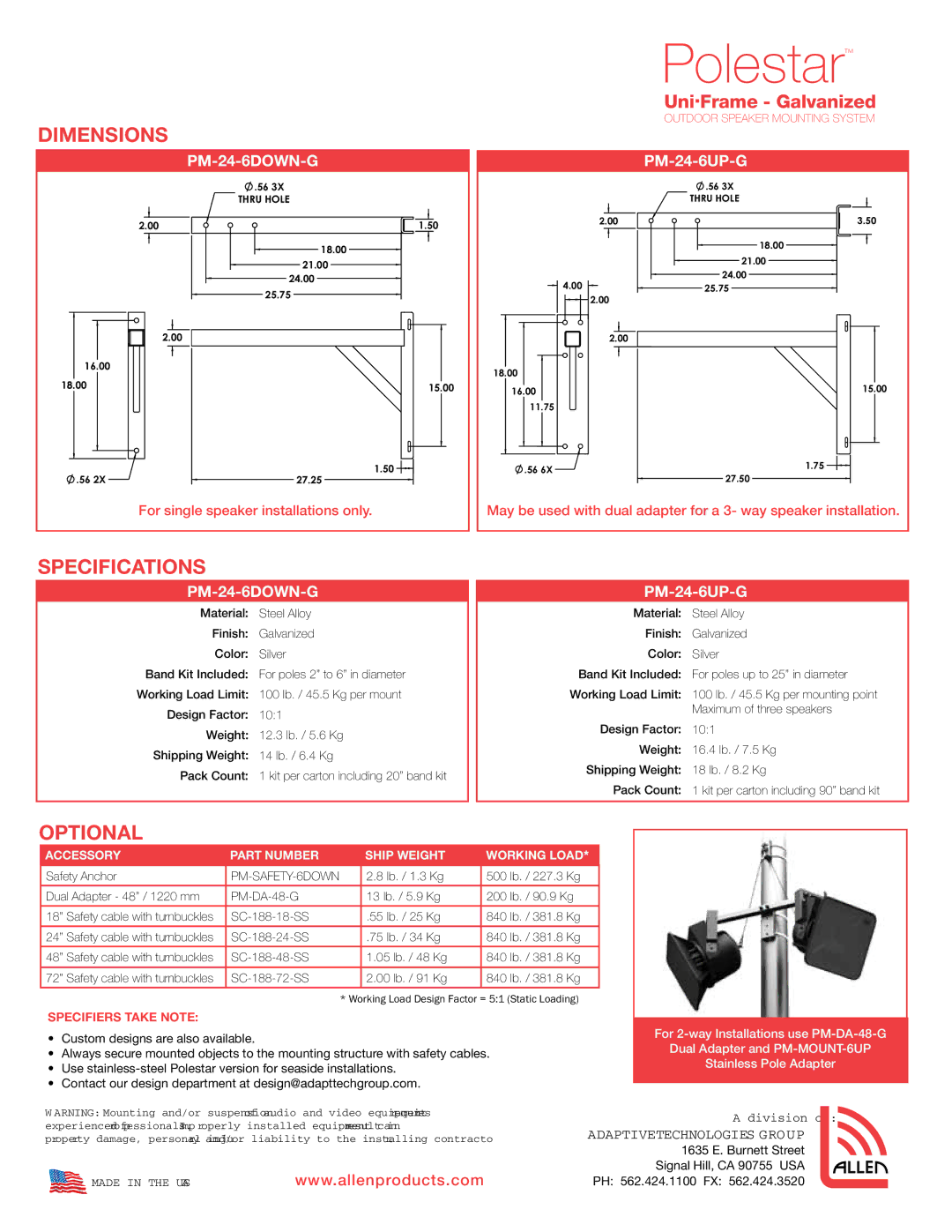 Atlas Sound AH94-8ST, AH99-8ST, AH66-8ST, AH66-12ST, AH94-12ST, AH5040S, AH99-12ST, AH6565S, AH9040S manual Polestar 