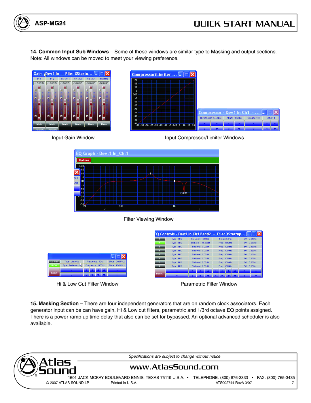 Atlas Sound ASP-MG24 quick start Quick Start Manual 