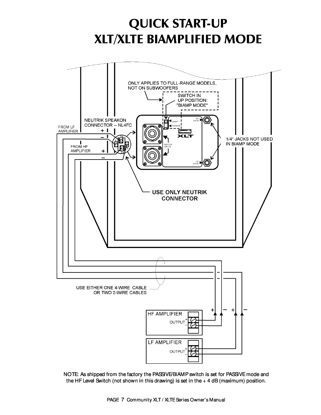 Atlas Sound XLTE owner manual 