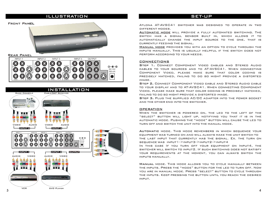 Atlona AT-AVSC41 manual 