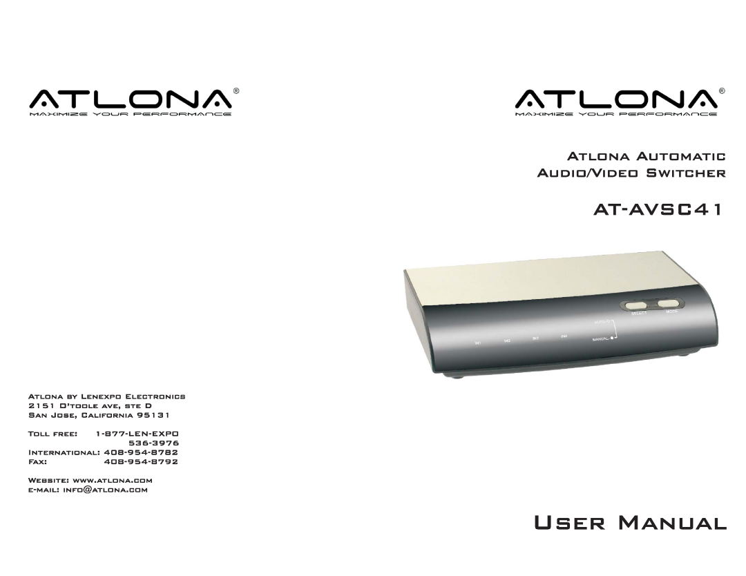 Atlona AT-AVSC41 manual 