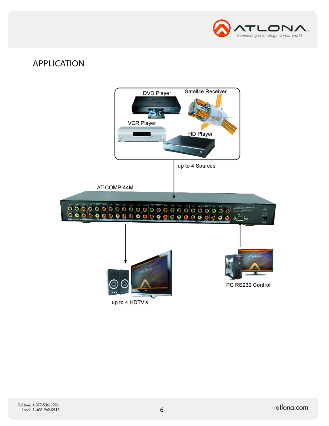 Atlona AT-COMP-44M user manual Application 