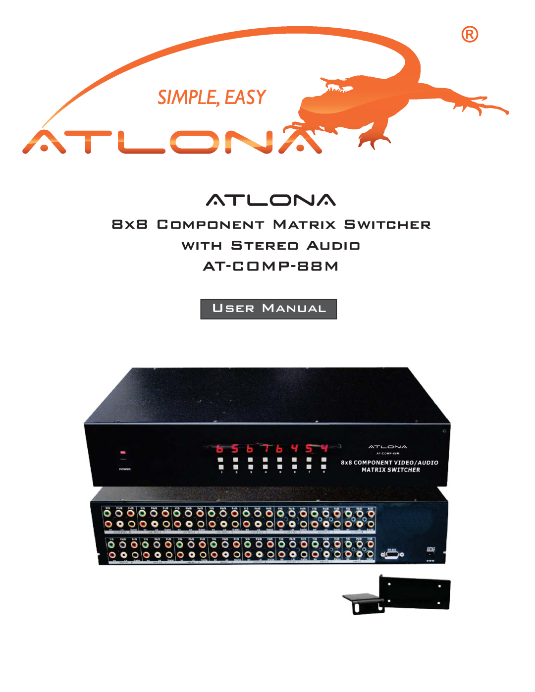 Atlona AT-COMP-88M user manual atlona.com, Atlona 8x8 Component Matrix Switcher with Stereo Audio, Toll free, Local 