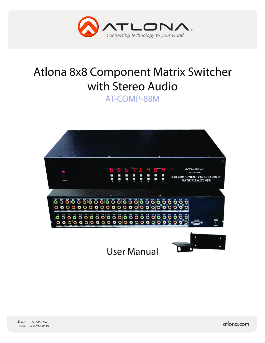 Atlona AT-COMP-88M user manual Atlona 8x8 Component Matrix Switcher With Stereo Audio 