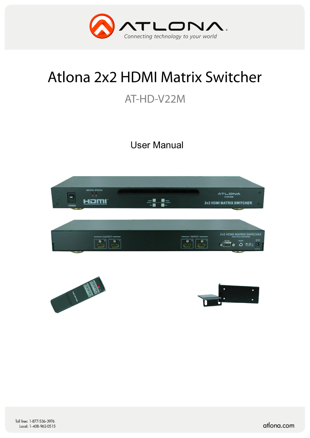 Atlona AT-HD-V22M user manual Atlona 2x2 Hdmi Matrix Switcher 