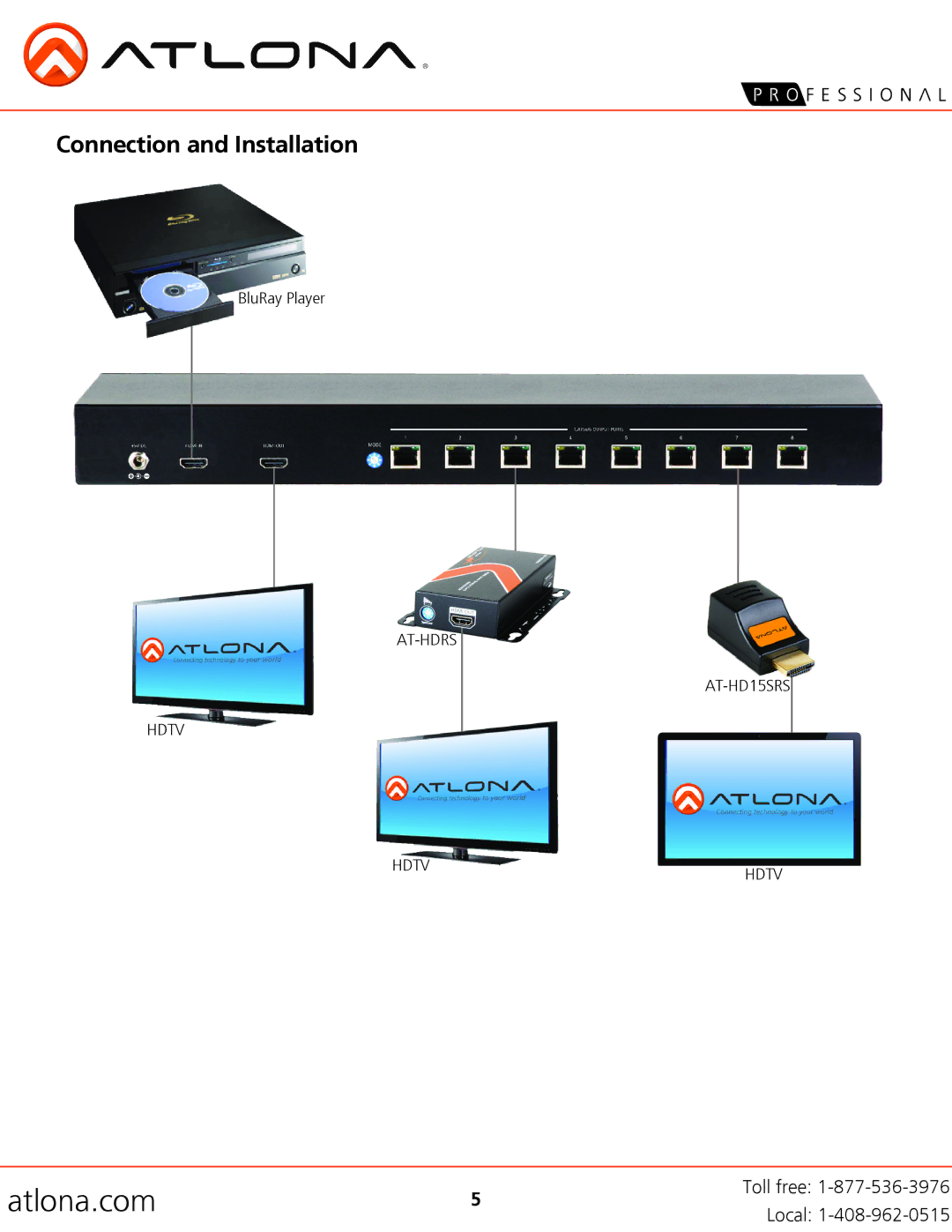 Atlona AT-HD19SS user manual Connection and Installation 