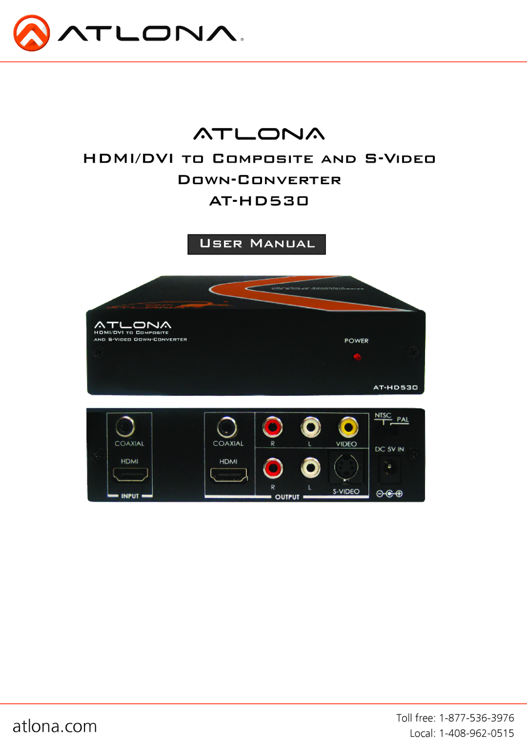 Atlona AT-HD530 user manual Atlona 