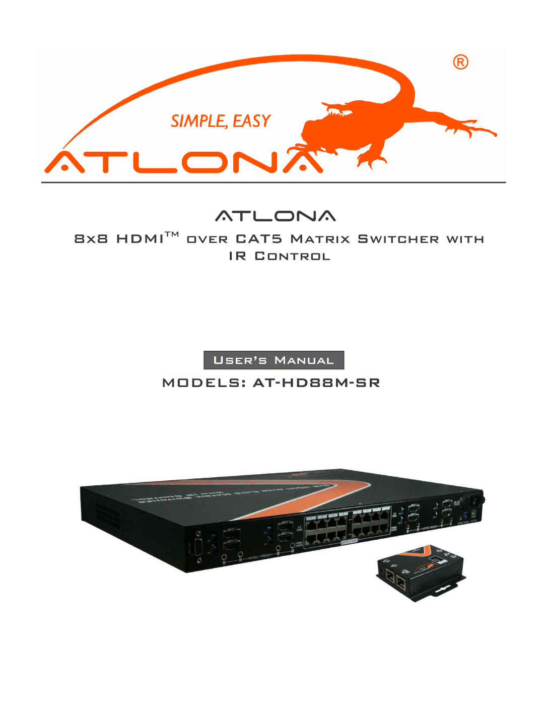 Atlona AT-HD88M-SR manual 