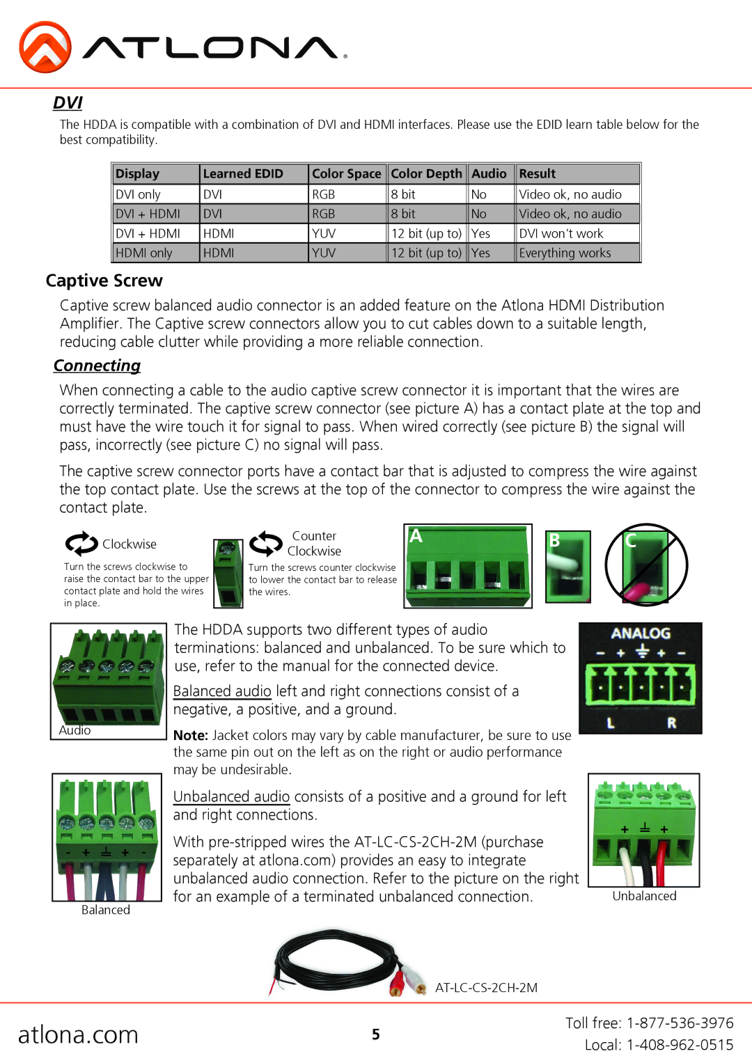 Atlona AT-HDDA-8 user manual Dvi, Connecting 