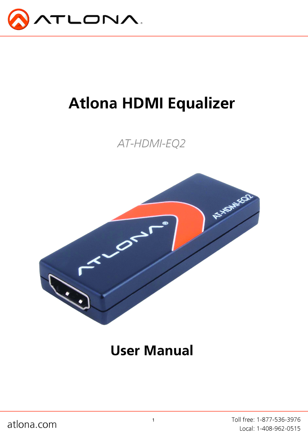 Atlona AT-HDMI-EQ2 user manual Atlona Hdmi Equalizer 